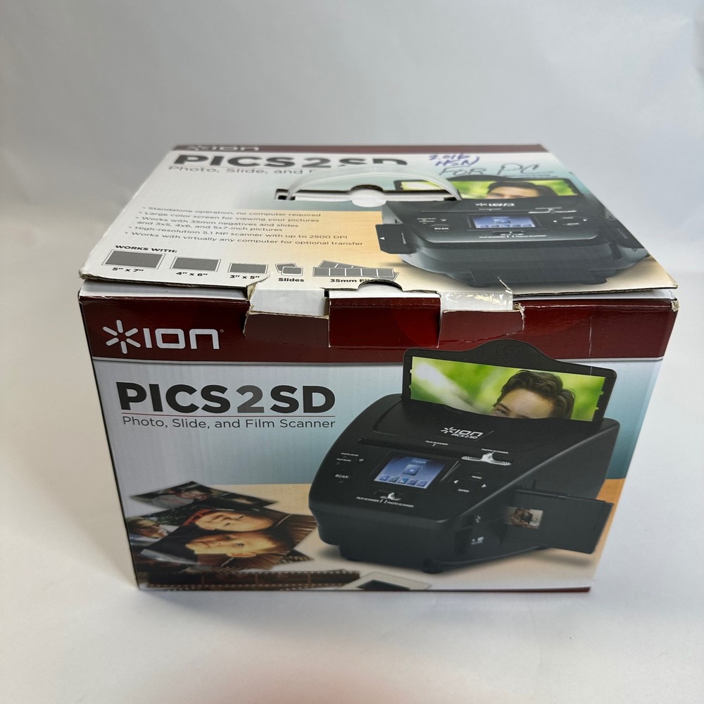 ION PICS 2 SD Photo Slide and Film Scanner 5.1MP Standalone Digitizer Black